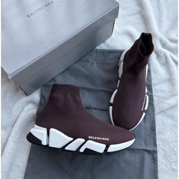 Balenciaga Chocolate Brown Speed Runners - Picture 1 of 2